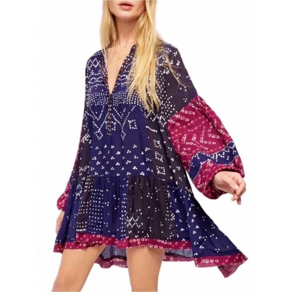 Free People Boho Shibori Tunic Great Condition Size XS